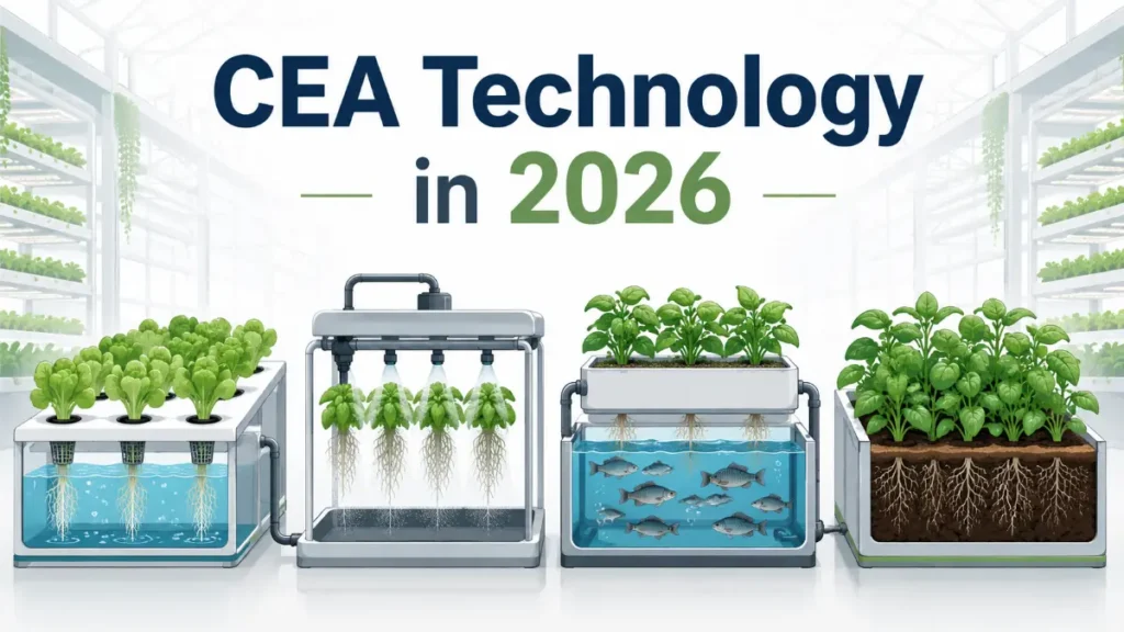 Hydroponic CEA technologies in comparasion in 2026