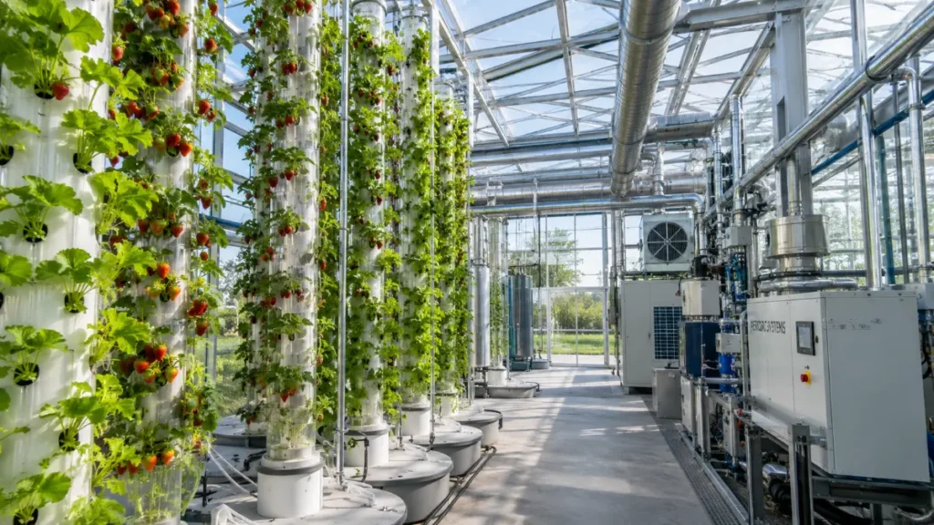 Dürr EcoY as solution for vertical farming?vertical farming high tech greenhouse interior
