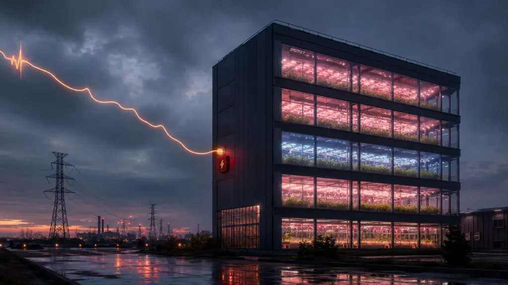 Vertical Farming under Power curtailment in Germany, symbolic AI generated image