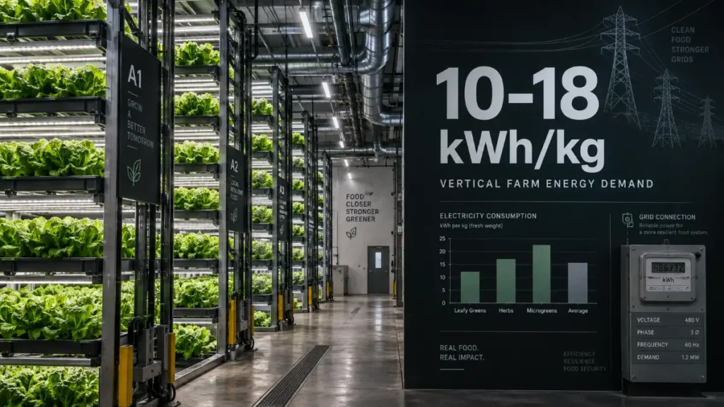 Vertical Farming energy demands and power consumption calculator